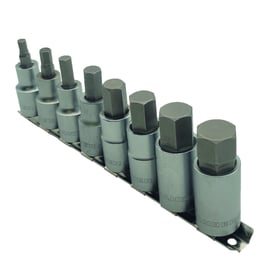 Jeu de 8 douilles tournevis 1/2" 6 pans - Dimensions de l'empreinte : 6 à 19 mm