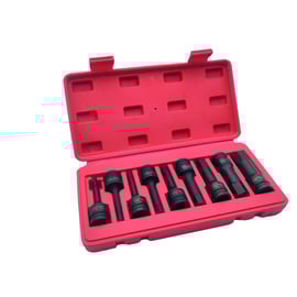 Jeu de 9 douilles tournevis impact 1/2" 6 pans - Dimensions de l'empreinte : 5 à 19 mm