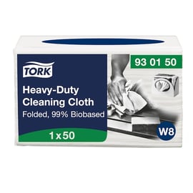 Chiffon de nettoyage ultra-résistant biosourcé blanc W8 - 50 chiffons