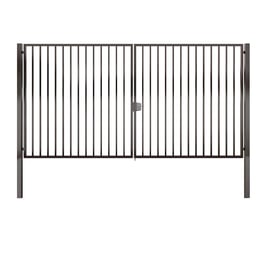 Portail barreaudé 2 vantaux gris