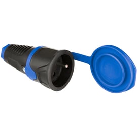 Prise mobile 2P+T (français), 16A 250V~ Caoutchouc couleur noir