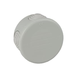 Boîte étanche grise de connexion Ø 70 x 35 mm avec cônes