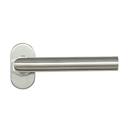 Béquille double sur rosace HUDSON 793 inox - 38 à 43 mm - bec de cane