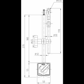 Base magnétique SÉRIE 7 - Dimensions du socle (L x l x h) : 59 x 50 x 55 mm