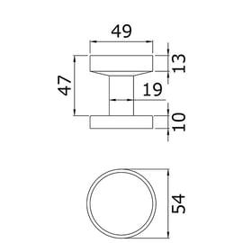 Bouton de porte inox