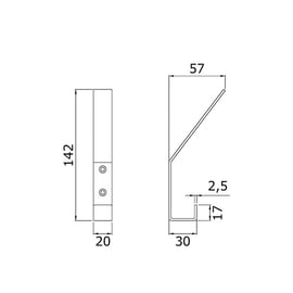 Patère 2 têtes inox