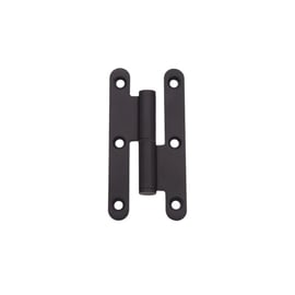 Paumelle inox noir mat bouts ronds pour menuiserie bois