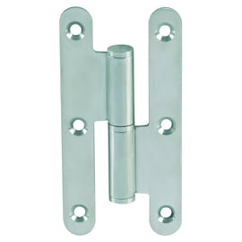 Paumelle inox brossé bouts ronds pour menuiserie bois