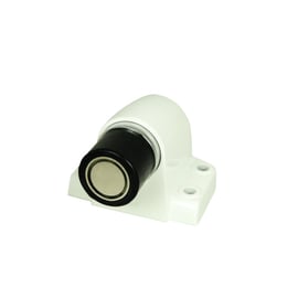 Butoir de porte renforcé à ressort et magnétique 4 points de fixation blanc