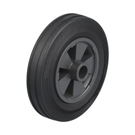 Roue de manutention à moyeu lisse noir VPP caoutchouc plein