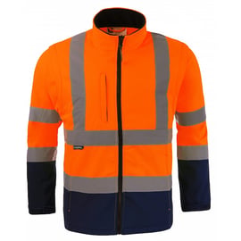 Blouson softshell haute visibilité ZOÉ 2 en 1 orange/marine