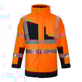 Parka haute visibilité LUMINA orange/marine
