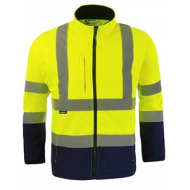 Blouson softshell haute visibilité ZOÉ 2 en 1 jaune/marine