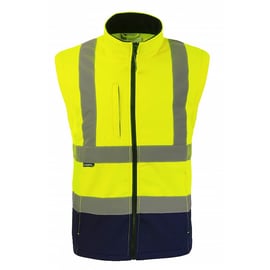 Blouson softshell haute visibilité ZOÉ 2 en 1 jaune/marine