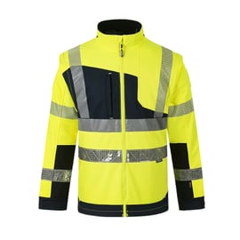 Blouson softshell haute visibilité LUMINA 2 en 1 jaune/marine