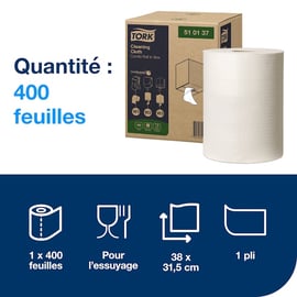 Chiffon de nettoyage blanc W1/2/3 - 400 chiffons