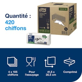 Chiffon de nettoyage ultra-résistant blanc W4 - 105 chiffons