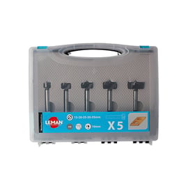 Coffret de 5 mèches à façonner à fond plat au carbure - diamètre 15/20/25/30/35 mm - queue 10 mm