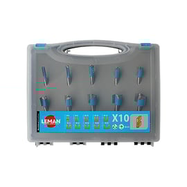 Coffret de 10 mèches à rainer droites carbure - queue 8 mm - diamètre 6/8/10/14/15/16/18/20/25