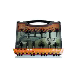 Coffret de 12 fraises pour défonceuse carbure - queue 8 mm