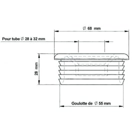 Nez de jonction pour tube de chasse 449 - 28_32 mm