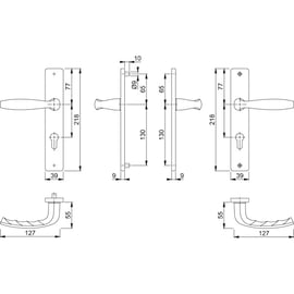 Ensemble sur grande plaque carrée NEW-YORK inox F9