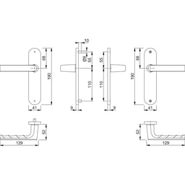 Ensemble sur petite plaque HAMBURG noir mat F9714