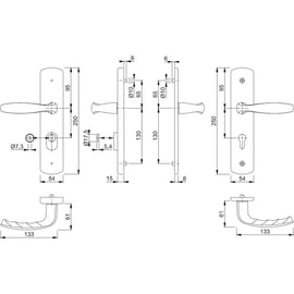 Ensemble de sécurité béquille double sur grande plaque NEW-YORK