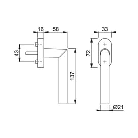 Poignée fenêtre Amsterdam en aluminium