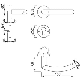 Ensemble sur rosace ALTA inox F69