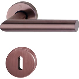 Ensemble sur rosace AMSTERDAM inox finition cuivre satiné