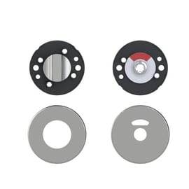 Rosace ronde inox pour béquille LINOX bec-de-cane à condamnation à voyant la paire