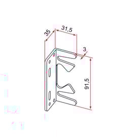 Gâche coudée pour serrure de porte de garage EA571301