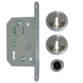 Serrure avec garniture pour porte coulissante intérieure