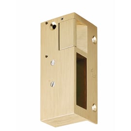 Gâche électrique en applique verticale bronze Beugnot N°3 à impulsion 12V