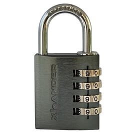 Cadenas à combinaison - Coffre aluminium - Anse acier - 4 molettes - Largeur 40 mm