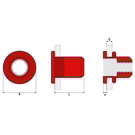 Écrou à sertir aveugle cranté TCD tête plate acier zingué