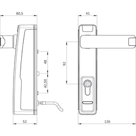 Module extérieur électromécanique pour antipanique TRIM-TRONIC noir