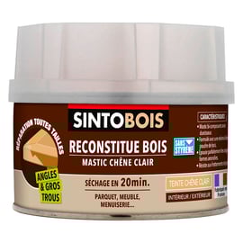Mastic reconstitue bois SINTOBOIS - boîte 190 g - chêne clair