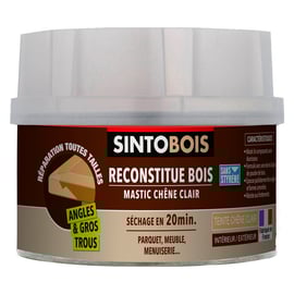 Mastic reconstitue bois SINTOBOIS - boîte 550 g - chêne clair