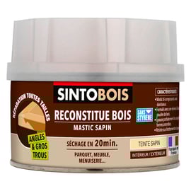 Mastic reconstitue bois SINTOBOIS - boîte 190 g - sapin