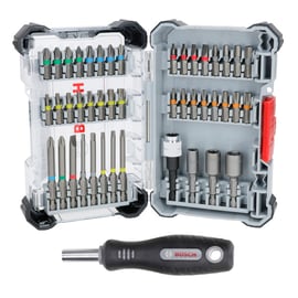 Embouts de vissage Extra Hard avec porte embout, tournevis et douilles vissage 6 empreintes en Coffret de 44 pièces