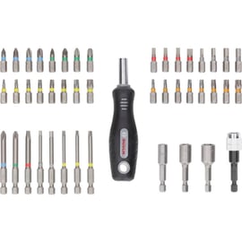 Embouts de vissage Extra Hard avec porte embout, tournevis et douilles vissage 6 empreintes en Coffret de 44 pièces
