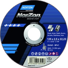 Meule à tronçonner NorZon - plate - diamètre 230 mm - épaisseur 2 mm