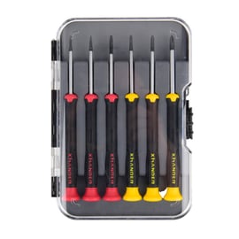 Jeu de 6 tournevis micro-précision : 3 fente + 3 Phillips®