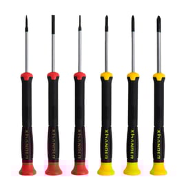 Jeu de 6 tournevis micro-précision : 3 fente + 3 Phillips®