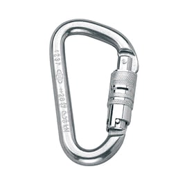 Mousqueton automatique quart de tour trapézoïdal en alliage léger poli - 16 mm