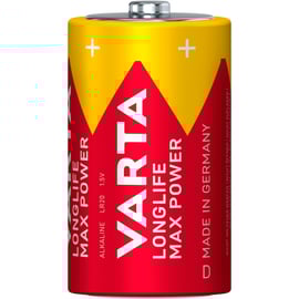 Pile LONGLIFE POWER MAX - LR20/D -  1,5 V - pack de 2