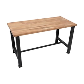 Établi d'atelier fixe en bois massif