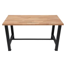 Établi d'atelier fixe en bois massif